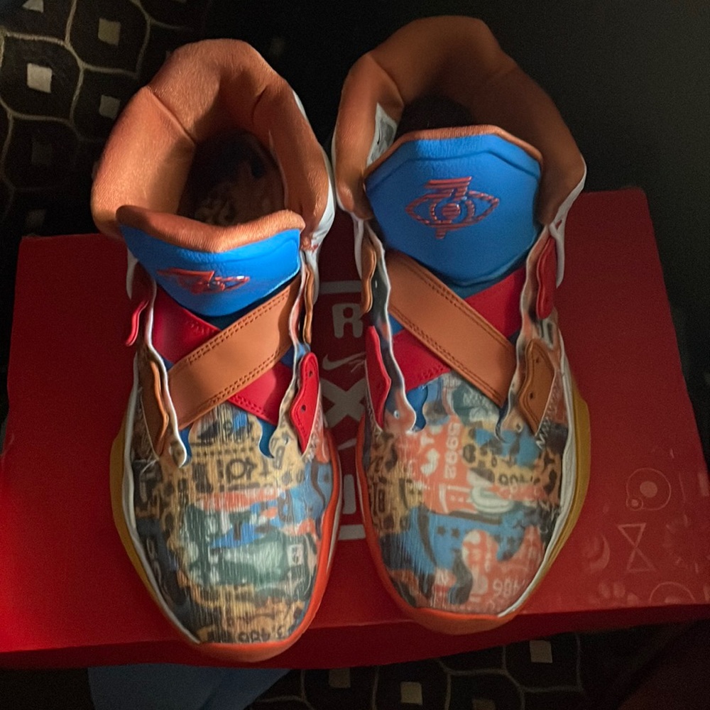 Like new(worn once) Men size 11 multi colored Kyrie’s basketball sneakers.
